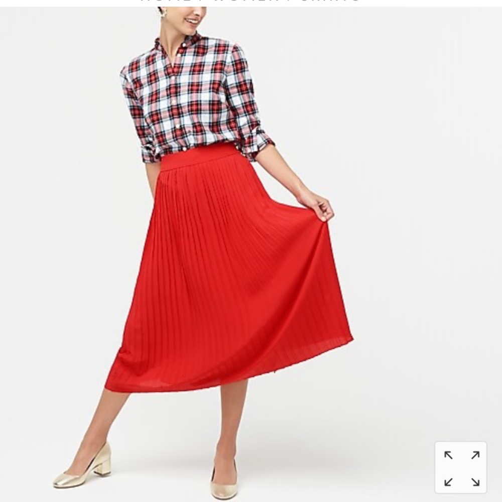 Gorgeous j crew red knife pleat skirt